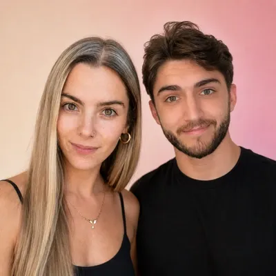 AI, Drugs & Robots — the channel profile picture, with its two presenters